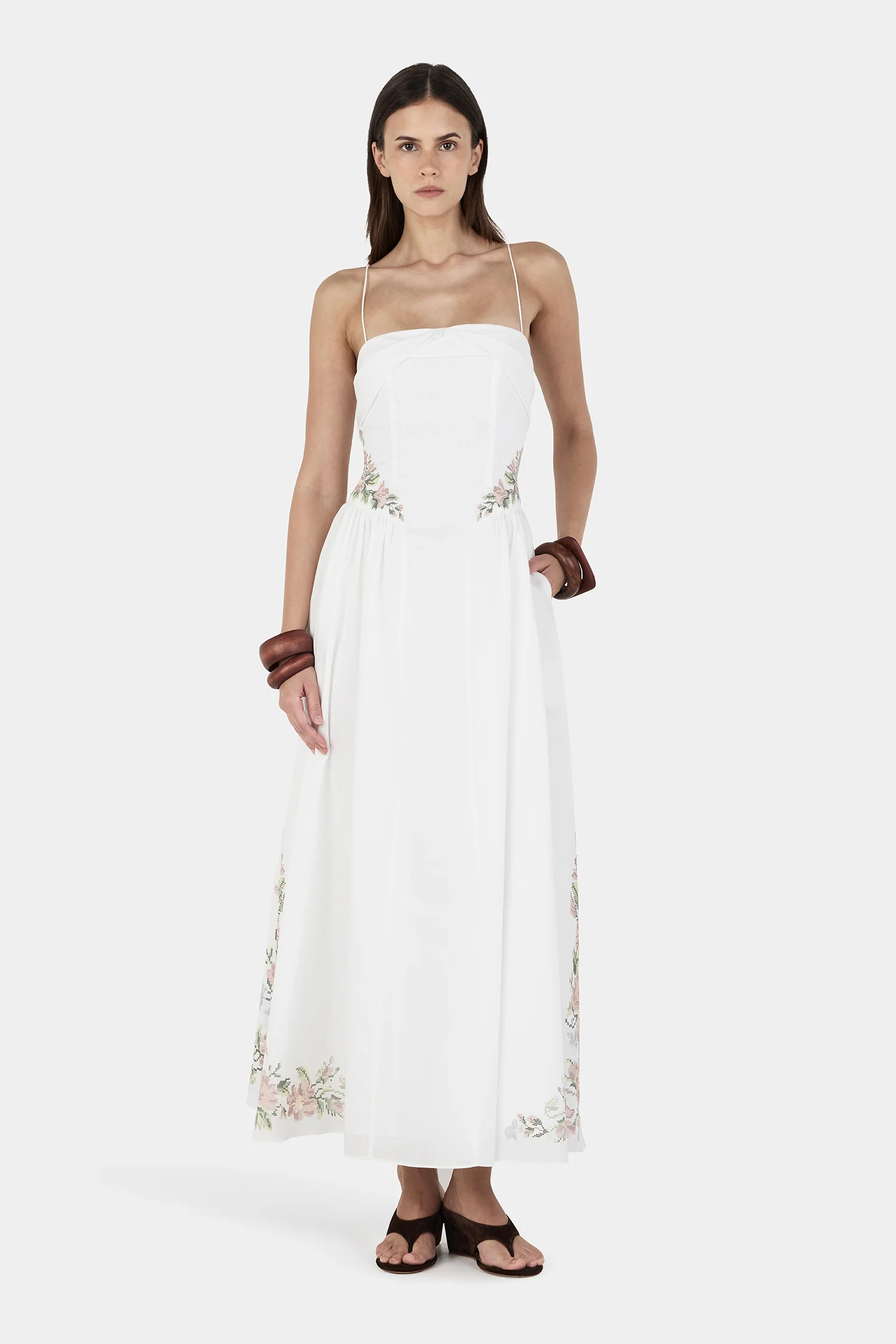 Aisha Maxi Dress Ditsy Cross Stitch - Image 5