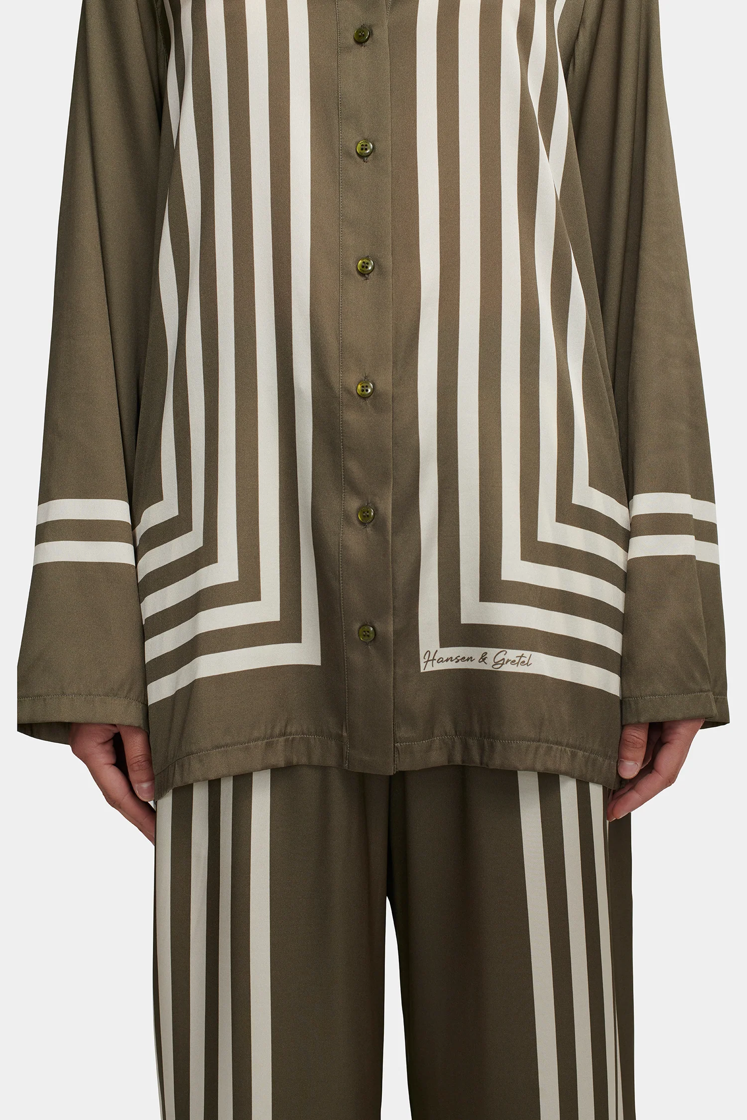 Allora Shirt Moss Stripe - Image 7