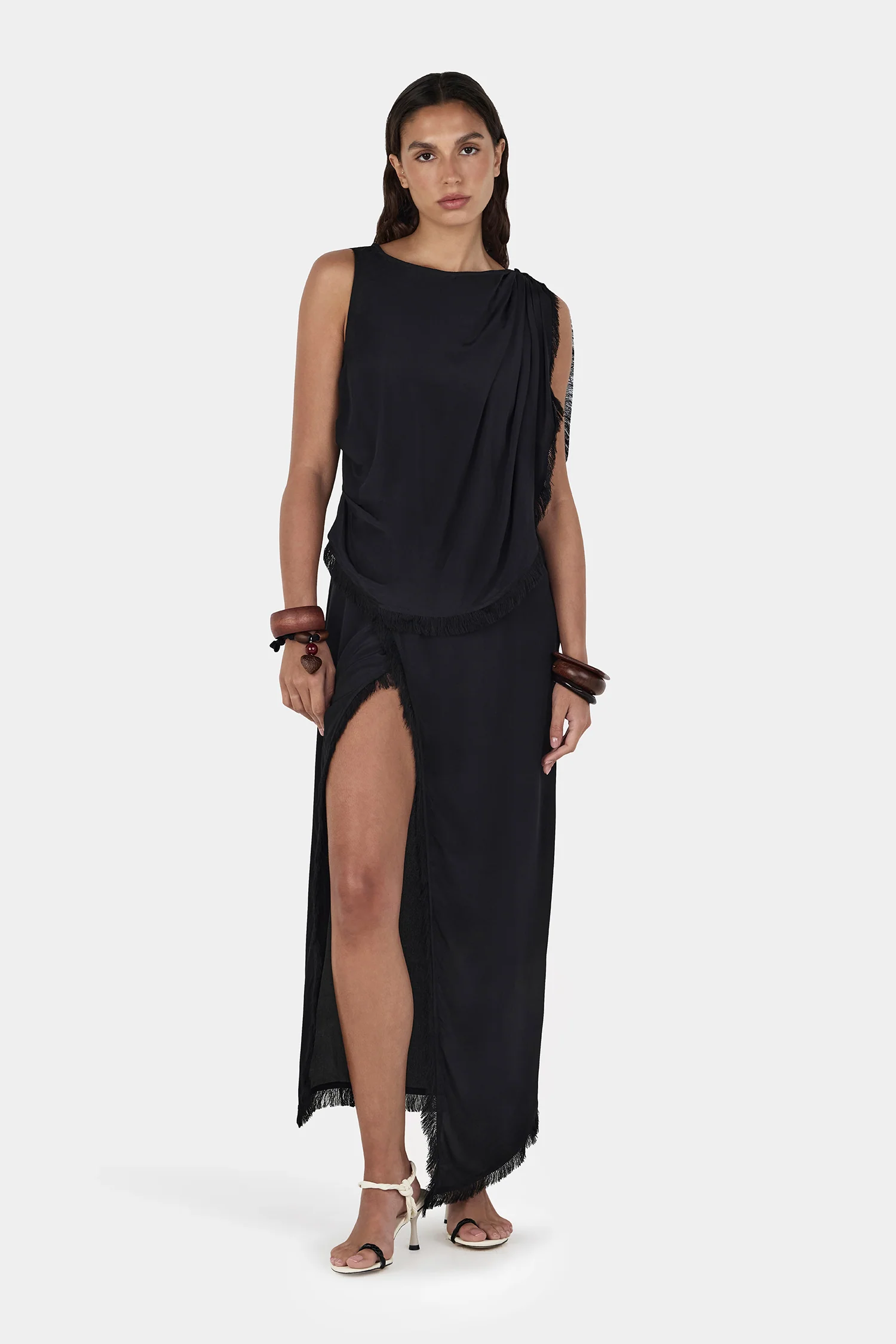 Arcadia Midi Dress Black - Image 4