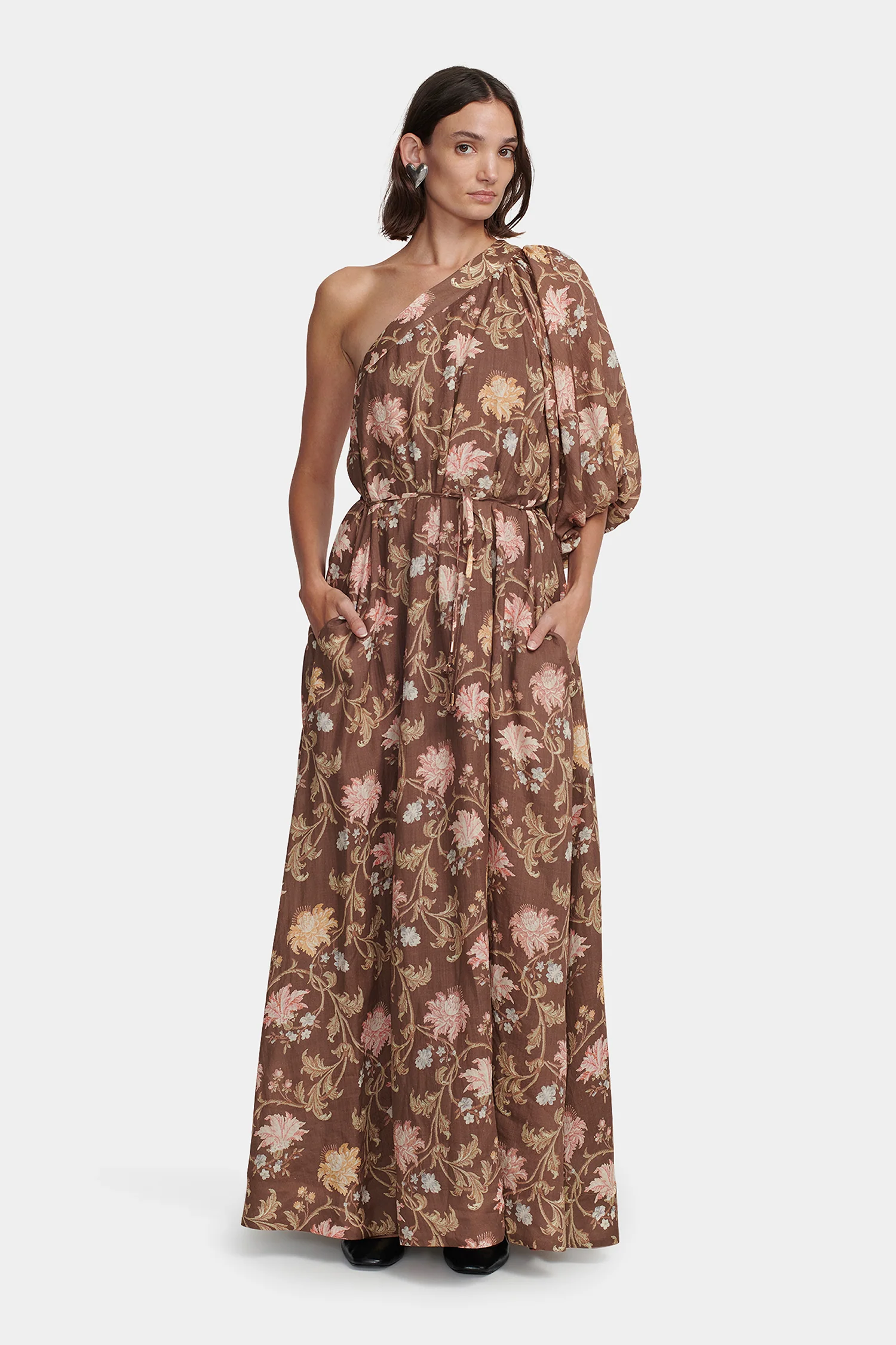 Carmen Maxi Dress Carob Floral - Image 3