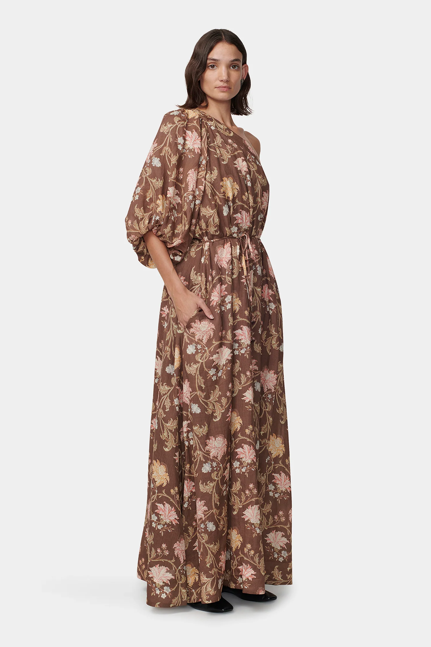 Carmen Maxi Dress Carob Floral - Image 4