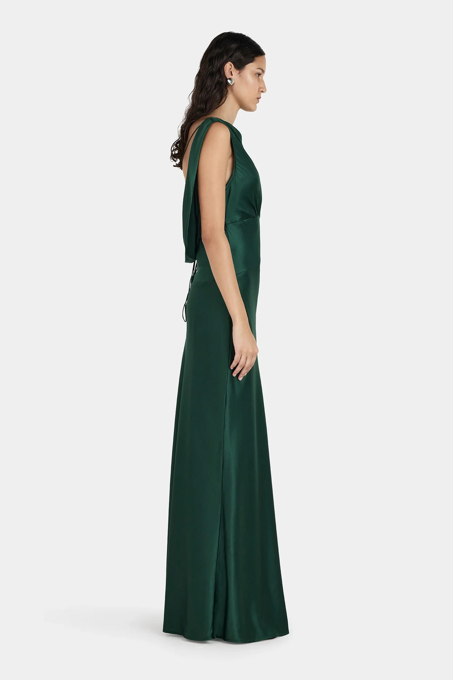 Clara Bias Dress Pine Green - Image 4