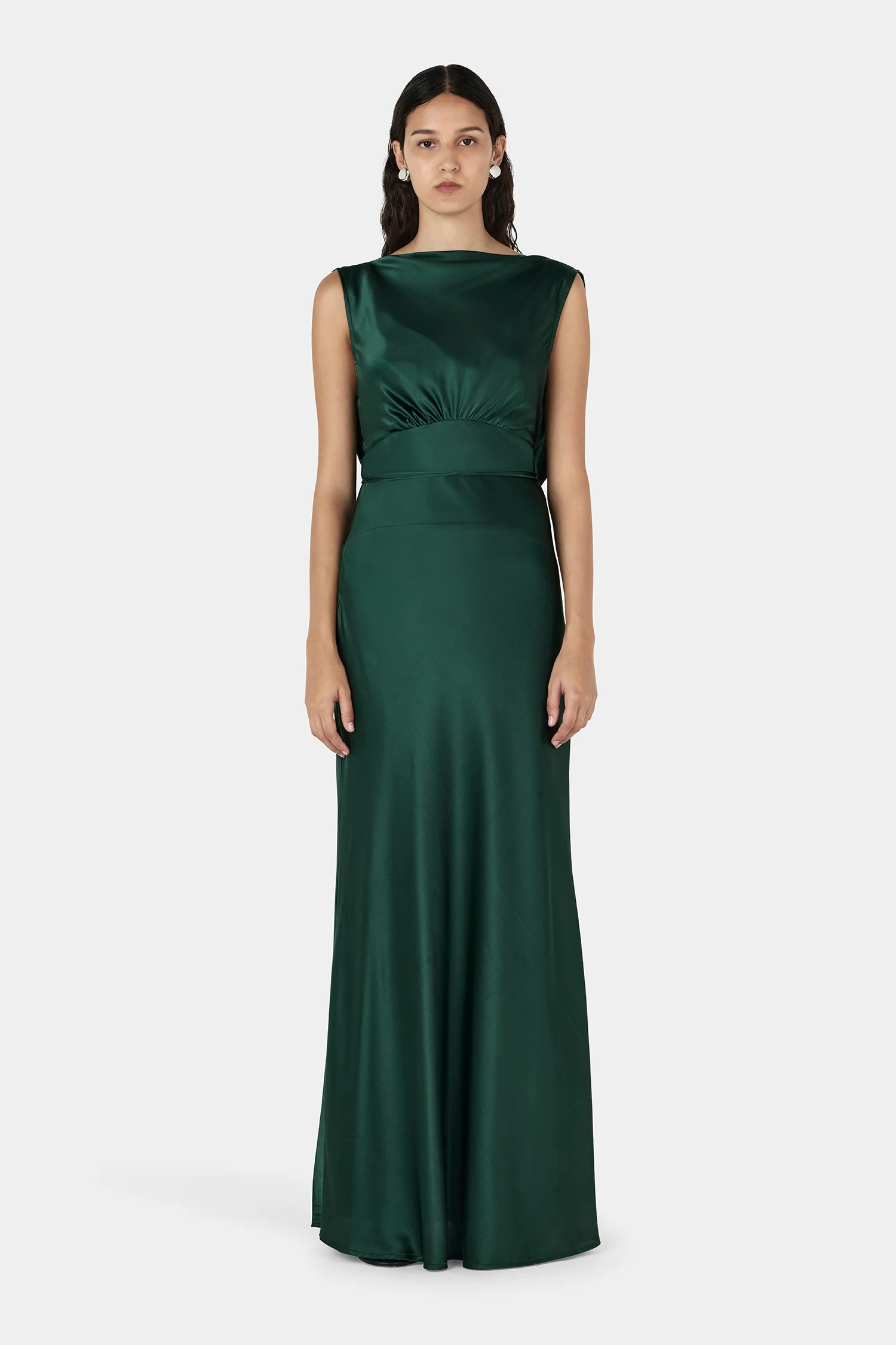 Clara Bias Dress Pine Green - Image 6