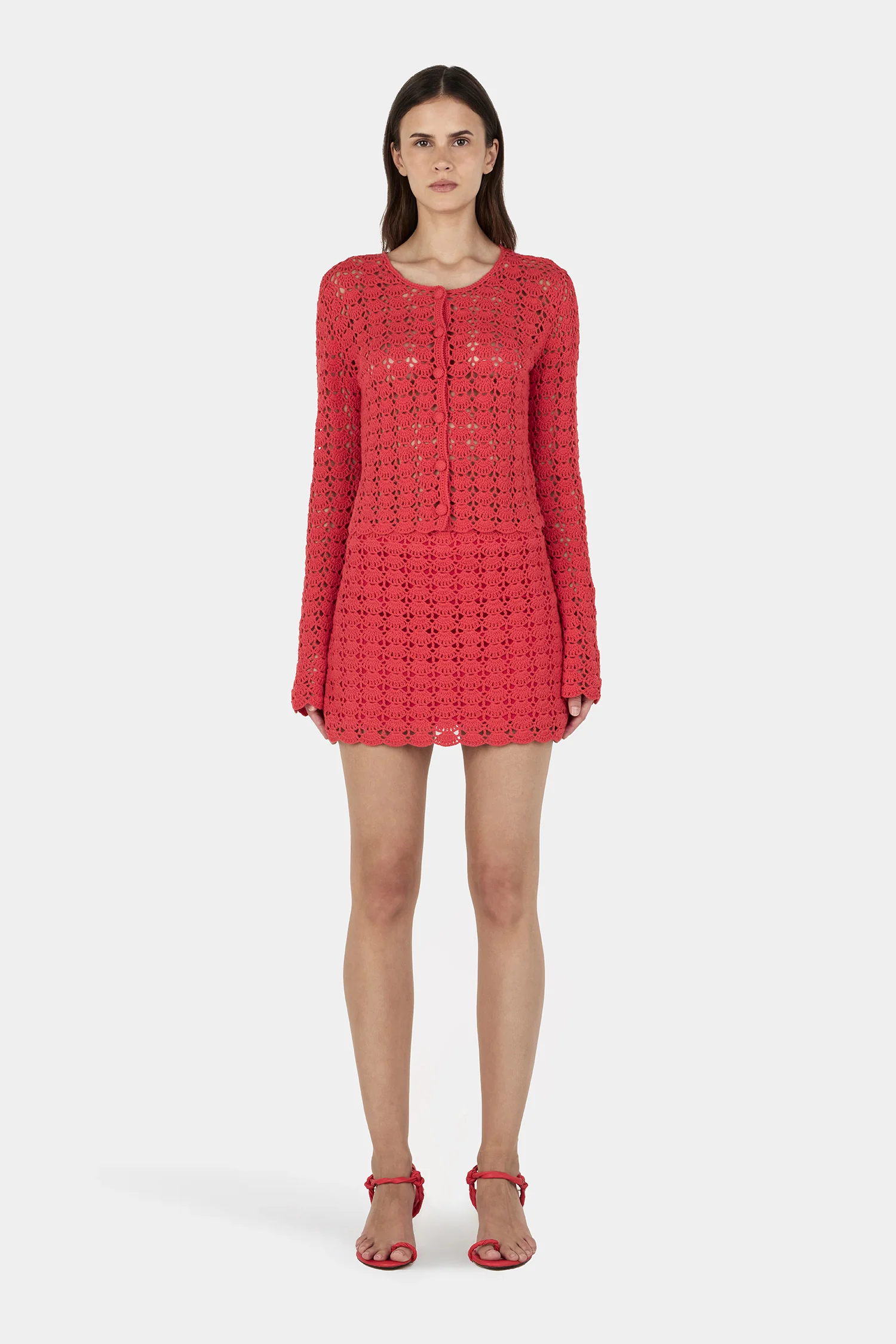 Cleo Crochet Cardi Red Crochet - Image 4