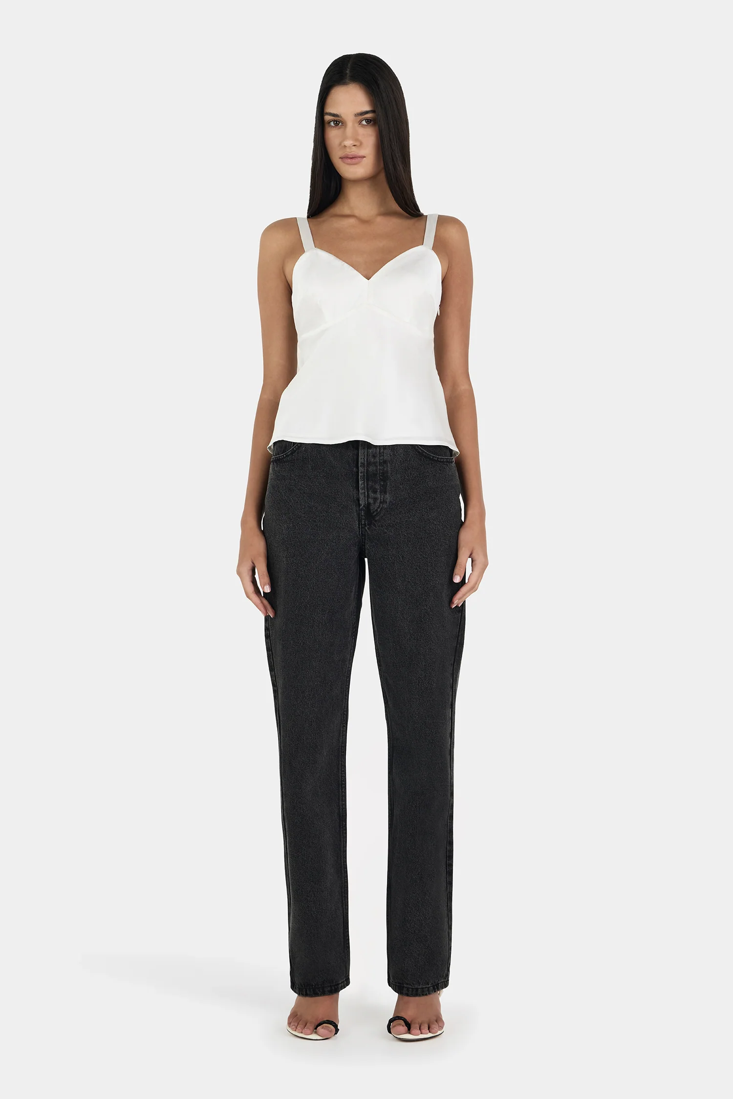 Quinn Silk Cami Bone - Image 5